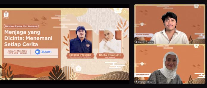 Makna ini pun terwakili dalam sesi Webinar Shopee Hari Keluarga bersama dua sosok inspiratif: Riyanto Pratama dan Dhatu Rembulan