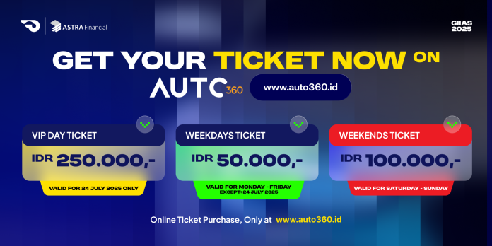 Tiket GIIAS 2025 sekarang sudah tersedia dan bisa kamu dapatkan dengan harga spesial melalui website www.auto360.id.